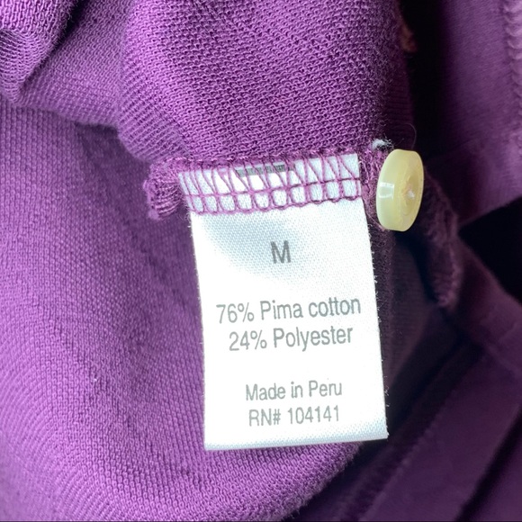 Lady Hagen Long Sleeved Polo in Plum-Size Medium - Picture 7 of 9